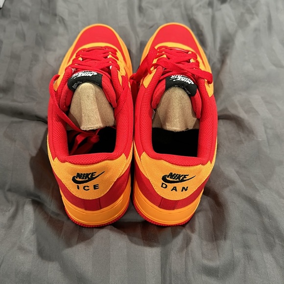 Nike Air Force 1 red and gold men’s 12 - Picture 4 of 6